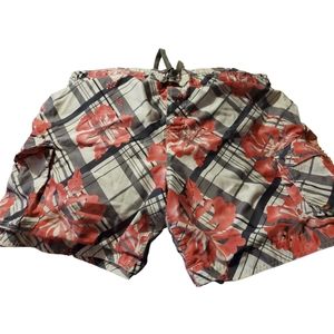 Plus Swim Trunks Men Pink and grey three pocket- size 3XL